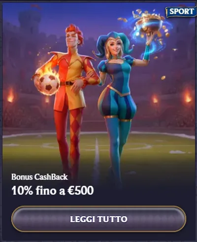 Bonus cashback 10 fino a eur500