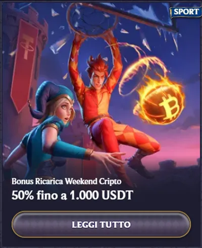 Bonus ricarica weekend cripto 50 fino a 1 000 usdt