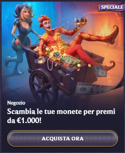 Negozio scambia le tue monete per premi da eur1 000